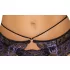 Cottelli - 3-delige kanten lingerie set (zwart-violet)