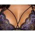 Cottelli - 3-delig kanten lingerieset (zwart-paars) - M
