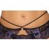 Cottelli - 3-delig kanten lingerieset (zwart-paars) - M