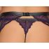 Cottelli Bondage: zwarte-paarse lingerieset met handboeien - M