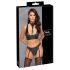 Cottelli Bondage - glanzende beha set met boeien (zwart)