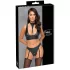 Cottelli Bondage - glanzend bh-set met boeien (zwart) - M