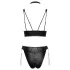 Cottelli Bondage - glanzend bh-set met boeien (zwart) - M