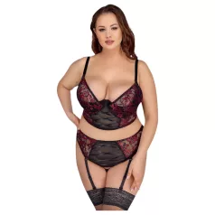 Cottelli Plus Size - verstelbare bh-set (rood)