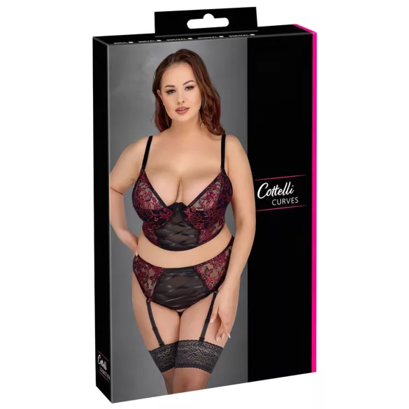 Cottelli Plus Size - bh set - rood - grote maten