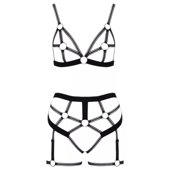 Cottelli - tweedelige bodyharnas set - zwart - L