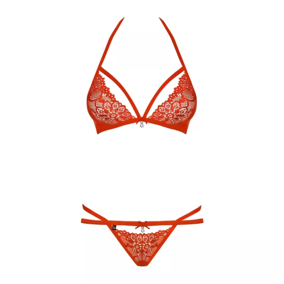 Obsessive - bh setje - bandjes kant rood