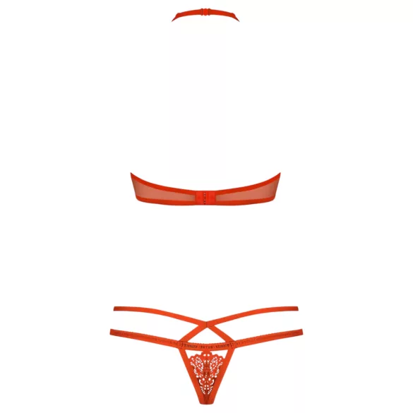 Obsessive - bh setje - bandjes kant rood - L/XL