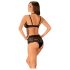 Obsessive Elizenes - transparante beha set met patroon (zwart)