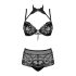 Obsessive Elizenes - transparante beha set met patroon (zwart)