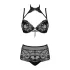 Obsessive Elizenes - patroon, doorschijnend BH-set (zwart) - L/XL