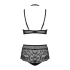 Obsessive Elizenes - patroon, doorschijnend BH-set (zwart) - L/XL