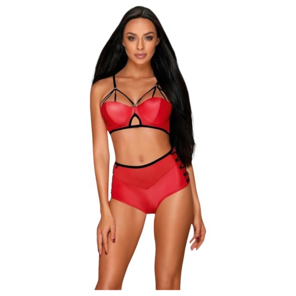 Obsessive Leatheria - Rood Leren BH-set - S/M