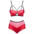 Obsessive Leatheria - leren look bh-set (rood) - S/M