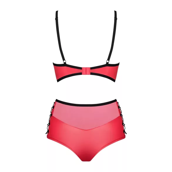 Obsessive Leatheria - leren look bh-set (rood) - S/M