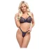 Cottelli Party - bh set met vetersluiting - zwart - 80C/M