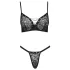 Cottelli Party - bh set met vetersluiting - zwart - 80C/M