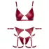 Cottelli Bondage - Glanzend BH-set & polsboeien (rood)