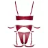 Cottelli Bondage - Glanzend BH-set & polsboeien (rood) - L