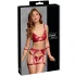 Cottelli Bondage - Glanzend BH-set & polsboeien (rood) - L