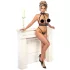Abierta Fina - open lingerie set met kettingen - zwart - M