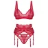 Obsessive Cupid Desir - lingerie set - kant - rood - L/XL