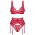 Obsessive Cupid Desir - lingerie set - kant - rood - L/XL