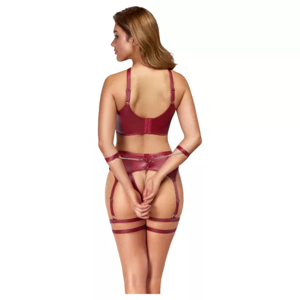 Cottelli Bondage - bh set met gekruiste bandjes - rood - M