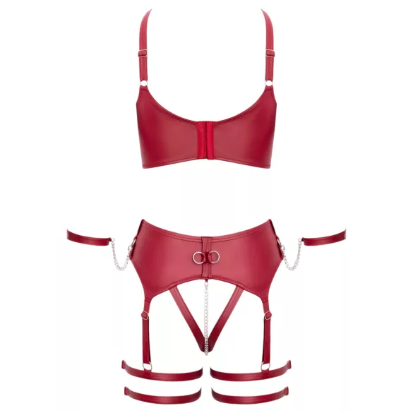 Cottelli Bondage - bh set met gekruiste bandjes - rood - M