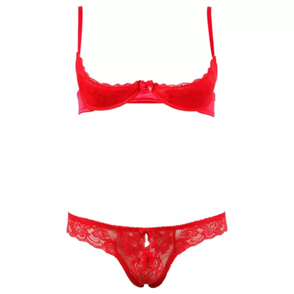 Cottelli - Bh set - Verleidelijke bustehouder met string - Zwart