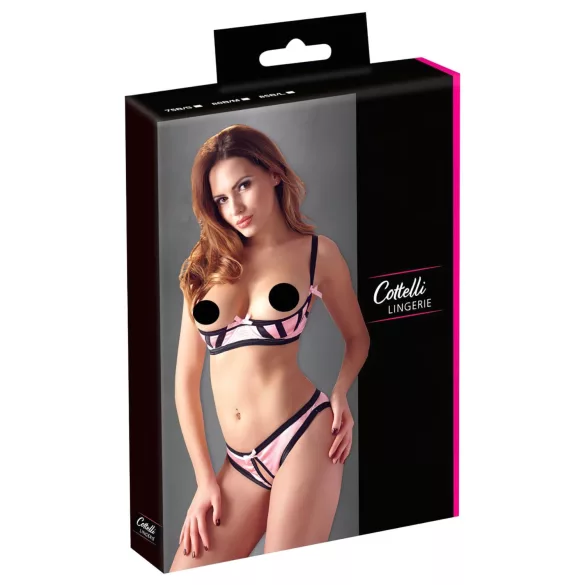 Cottelli - Bh set - Gestreept - Zwart - 80B/M