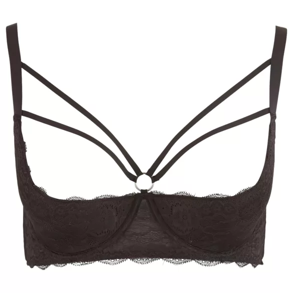 Cottelli Plus Size - bh met bandjes en ringen - zwart