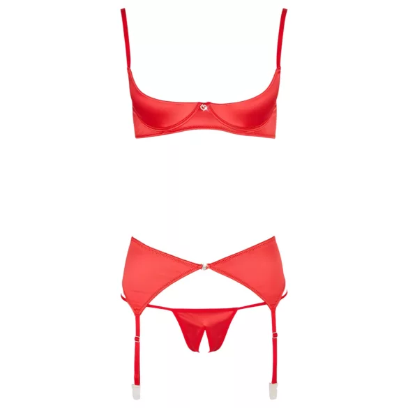 Cottelli - open bh set met hartjes - rood - 80C/M