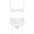 Cottelli - Lingerieset met kant en veters (wit) - 80B/M