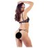 Cottelli - Strap BH & String met ringen (zwart) - 85C/L