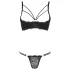 Cottelli - open bh met bandjes en ringen - string - zwart - 85C/L