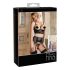 Abierta Fina - Fonkelende kanten lingerie set (zwart)