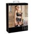 Abierta Fina - Fonkelende kanten lingerie set (zwart) - 80C/M