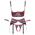 Cottelli Bondage - Bh set met kant - rood - mat - M