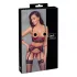 Cottelli Bondage - Bh set met kant - rood - mat - XL
