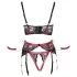 Cottelli Bondage - Bh set met kant - rood - mat - XL