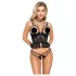 Abierta Fina - open string en korset - zwart - lingerie set