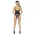 Abierta Fina - open string en korset - zwart - lingerie set