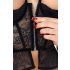 Abierta Fina - open string en corset (zwart)
