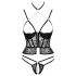 Abierta Fina - open string en korset - zwart - lingerie set