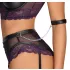 Cottelli Bondage - bh-set en armboeien (zwart-paars) - M