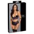 Cottelli Bondage - Bh-set met polsboeien (zwart-paars) - M