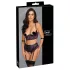 Cottelli Bondage - bh-set en armboeien (zwart-paars) - M