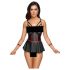 Cottelli Bondage - glanzend set met polsboeien (zwart) - L