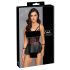 Cottelli Bondage - glanzend set met polsboeien (zwart) - L